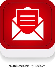 Email Vector Icon. Email Icon On Infographic 3d Box.