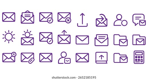 ícone de vetor de e-mail definido. símbolo de vetor de e-mail. símbolo de envelope de mensagem de carta em preto. adequado para designs de interface de usuário de aplicativos e sites