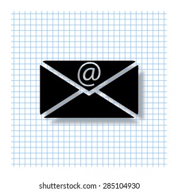 email - vector icon with shadow
