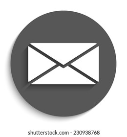 Email - vector icon with shadow on a round grey button