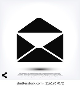 email vector icon, stock vector illustration flat design style