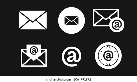 Iconos vectores de correo electrónico. Vector aislado e ilustración blanca del correo electrónico