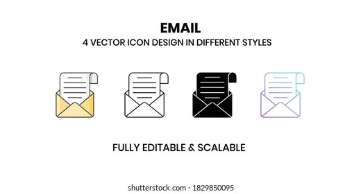 E-Mail-Vektorgrafik-Symbole mit unterschiedlichen Stilen