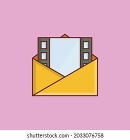 ilustración del vector de correo electrónico en un fondo transparente. Símbolos de calidad premium. Icono de color plano de línea vectorial para el concepto y el diseño gráfico.