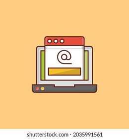 ilustración del vector de correo electrónico en un fondo transparente. Símbolos de calidad premium. Icono de color plano de línea vectorial para el concepto y el diseño gráfico.