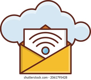 ilustración del vector de correo electrónico en un fondo transparente. Símbolos de calidad premium. Icono de color plano de línea vectorial para el concepto y el diseño gráfico.