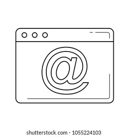 Icono de línea vectorial de correo electrónico aislado en fondo blanco. Icono de línea de correo electrónico para infografía, sitio web o aplicación.