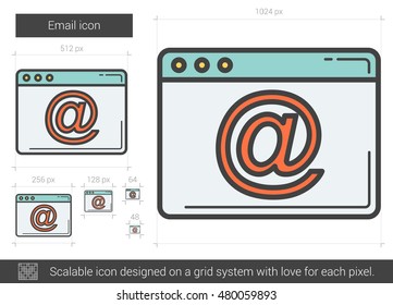 E-Mail-Vektorsymbol einzeln auf weißem Hintergrund. E-Mail-Link-Symbol für Infografik, Website oder App. Skalierbares Symbol, das auf einem Gittersystem entworfen wurde.