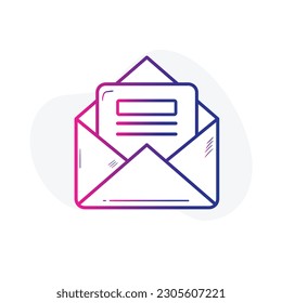 Email Vector Line Icon. message, mail, missive, communication, notification, correspondence, electronic mail.