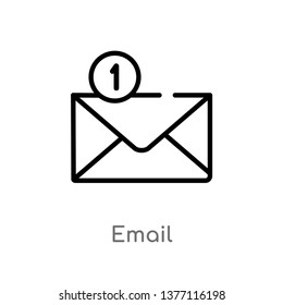 email vector line icon. Simple element illustration. email outline icon from strategy concept. Can be used for web and mobile