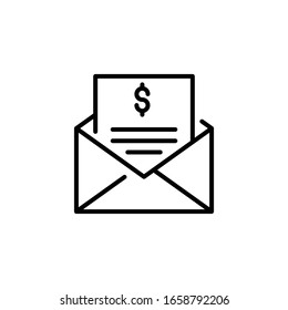 Email Vector Line Illustration. Business and Finance icon 