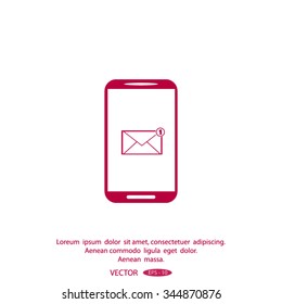 E-mail vector mobile icon
