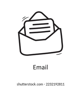 Ilustración de diseño de iconos de esquema vectorial de correo electrónico. Símbolo de negocio sobre archivo EPS 10 de fondo blanco