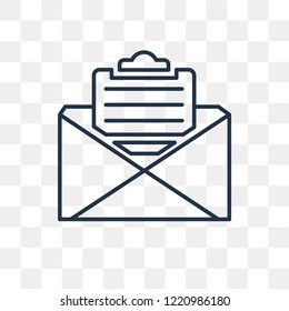 Email vector outline icon isolated on transparent background, high quality linear Email transparency concept can be used web and mobile