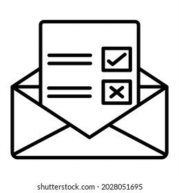 Email Vector Outline Icon Isolated On White Background
