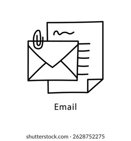 Email Vector Outline Style Icon. Eps 10 File