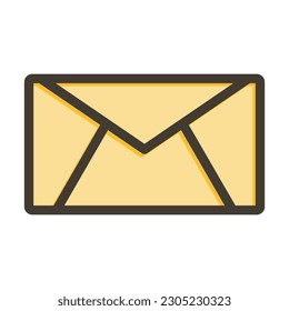 Email Vector Thick Line Filled Colors Icon Design