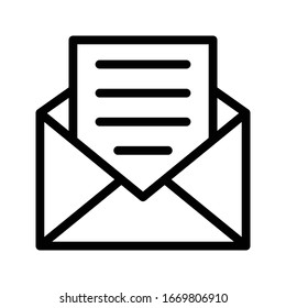 icono de línea delgada vectorial de correo electrónico 