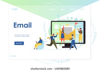 Email vector website landing page design template