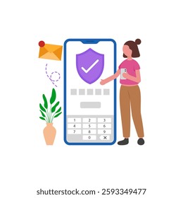 Email Verification flat vector character illustration