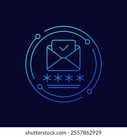 email verification icon, linear design