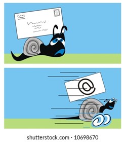 E-mail versus snail mail (Vector)