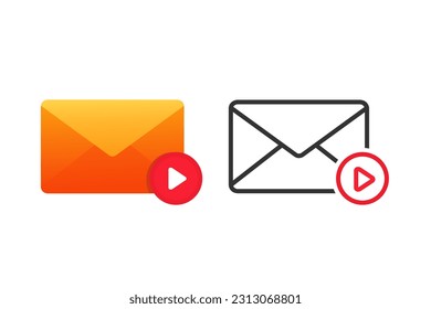 Email video icon. Vector illustration