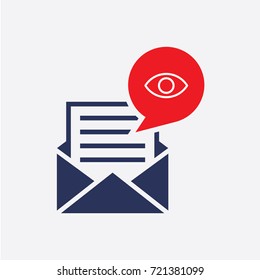 Email View Icon. Flat Isolated Vector Graphic Sign