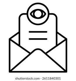 Email View Icon Simple outline vector logo