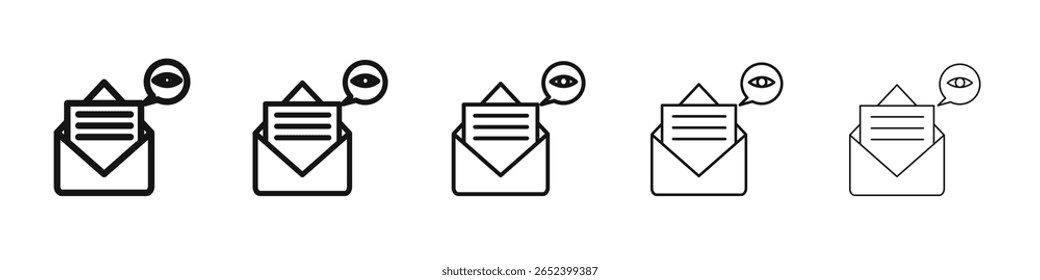 Email View Icono Vector esquema conjunto ilustración signo