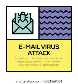E-MAIL VIRUS ATTACK AND ILLUSTRATION ICON CONCEPT