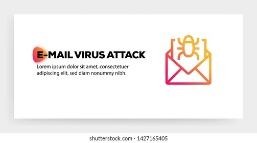 E-MAIL VIRUS ATTACK AND ILLUSTRATION ICON CONCEPT