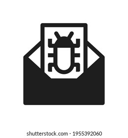 icono de virus de correo electrónico - símbolo de signo de correo malicioso 