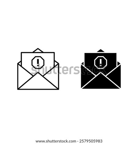 Email virus icon set color editable