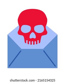 Email with a virus icon. Vector illustration