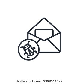 Email Virus icon. vector.Editable stroke.linear style sign for use web design,logo.Symbol illustration.