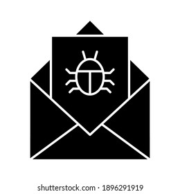Email, virus, malware, bug, spam icon vector image. Can also be used for cyber security. Suitable for use on web apps, mobile apps and print media.