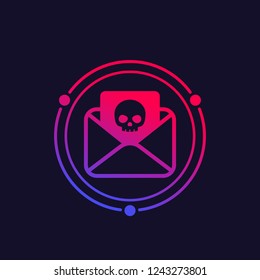 email with virus or phishing vector icon
