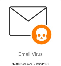 Email Virus and spam icon concept