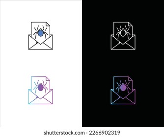 Email virus, email spyware, email spam vector editable vector icon