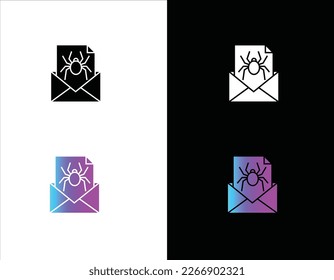 Email virus, email spyware, email spam vector editable vector icon
