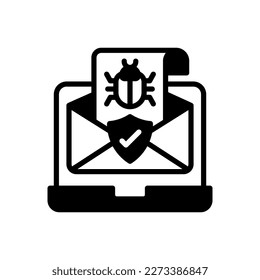 Icono de Amenaza de virus por correo electrónico en vector. Logotipo