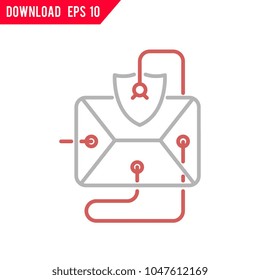 Email virus threat vector icon