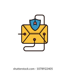 Email virus threat vector icon