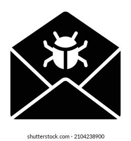 Icono de vector de virus de correo electrónico que puede modificar o editar fácilmente 