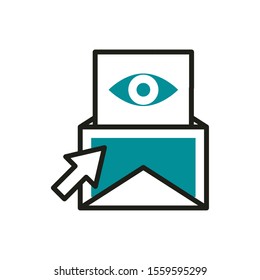 email vision click web development icon vector illustration line and fill