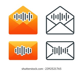 Email with voicemail. Illustration vector