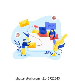 Concepto de marketing por correo electrónico. Ilustración vectorial de los servicios postales.