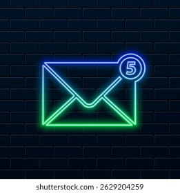 email warning concept. neon style. spam envelope. alert message notification. danger error alerts. stop spam vector illustration. virus problem..
