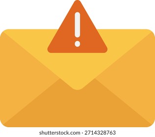 Icono de signo de advertencia de correo electrónico - Ilustración de alerta de mensaje